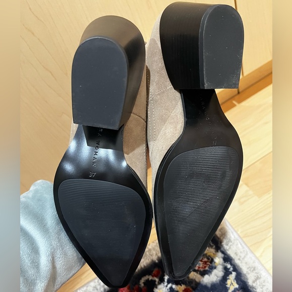 Taupe Short Suede-like Cowboy style boots - Picture 4 of 4